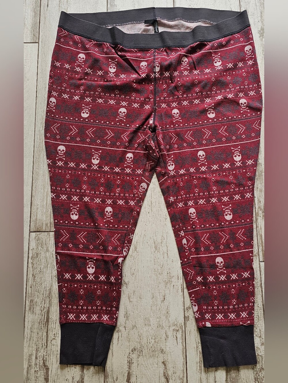 Torrid Burgundy Skull Pattern Thermal Bottoms Pajama Pants 4X